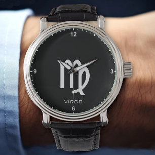 Virgo Zodiac Signing Individuelle Name Text Einfac Armbanduhr