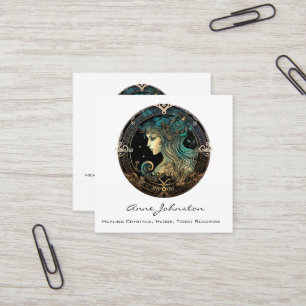 Virgo Zodiac Square Business Card Quadratische Visitenkarte