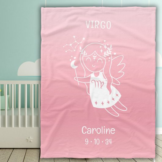 Virgo Zodiac Star Name Birthdate Pink Baby Fleecedecke