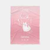 Virgo Zodiac Star Name Birthdate Pink Baby Fleecedecke (Vorderseite)