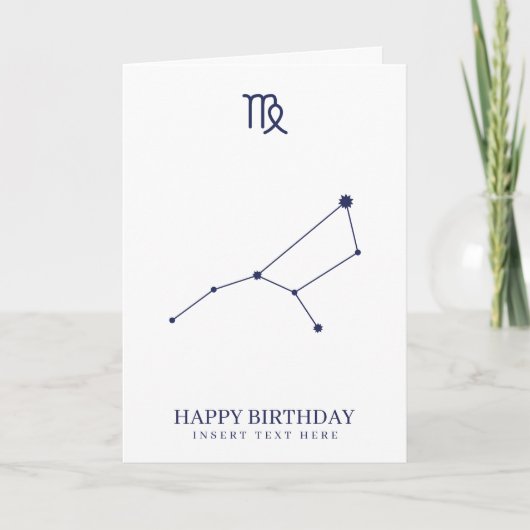 Virgo Zodiac Star Sign Custom Geburtstag Karte (Vorderseite)