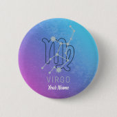 Virgo Zodiac Star Sign Horoscope Constellation Button (Vorderseite)