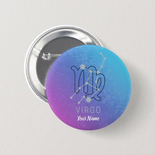 Virgo Zodiac Star Sign Horoscope Constellation Button (Vorne & Hinten)