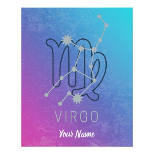 Virgo Zodiac Star Sign Horoscope Constellation Poster (Vorderseite)
