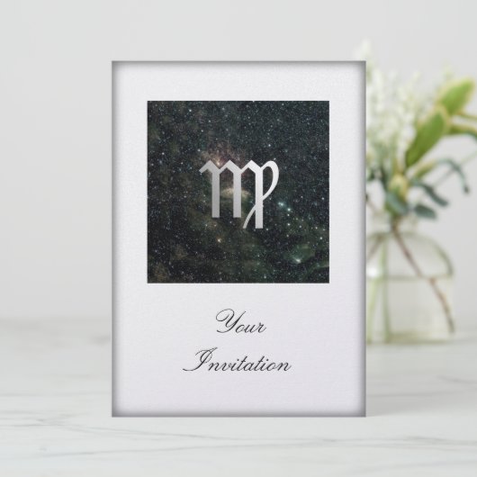 Virgo Zodiac Star-Zeichen im Universum-Party-Ereig Einladung (Stehend Vorderseite)