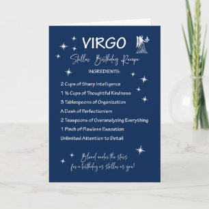 Virgo Zodiac Stellar Birthday Recipe Karte