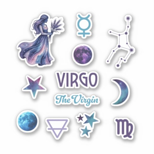 Virgo Zodiac Sticker Collection (Vorderseite)