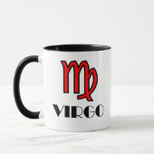 Virgo Zodiac Symbol Designer Tasse in Rot (Links)