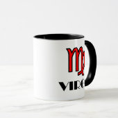 Virgo Zodiac Symbol Designer Tasse in Rot (VorderseiteRechts)