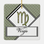 Virgo Zodiac Symbol Element von Kenneth Yoncich Keramikornament (Rückseite)