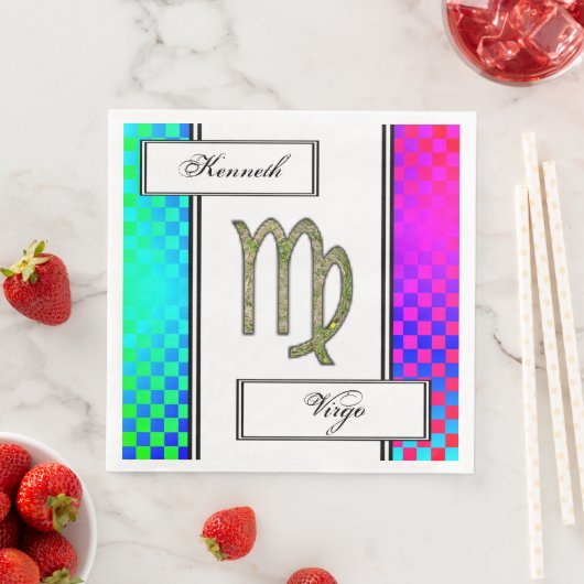 Virgo Zodiac Symbol Element von Kenneth Yoncich Serviette (Beispiel)