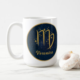 Virgo Zodiac-Symbol Gold personalisiert Kaffeetasse