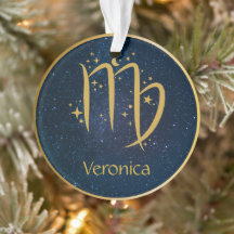 Virgo Zodiac-Symbol Gold personalisiert