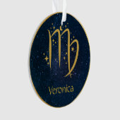 Virgo Zodiac-Symbol Gold personalisiert Ornament (Vorderseite)