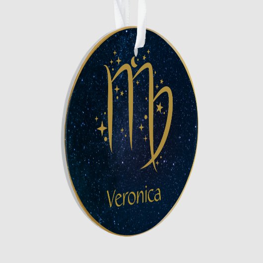 Virgo Zodiac-Symbol Gold personalisiert Ornament (Vorderseite)