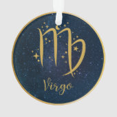 Virgo Zodiac-Symbol Gold personalisiert Ornament (Rückseite)