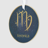 Virgo Zodiac-Symbol Gold personalisiert Ornament (Vorderseite)