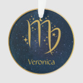 Virgo Zodiac-Symbol Gold personalisiert Ornament (Vorderseite)