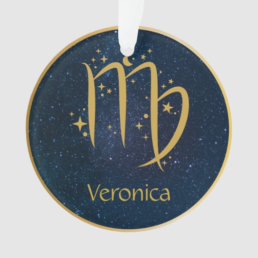 Virgo Zodiac-Symbol Gold personalisiert Ornament (Vorderseite)