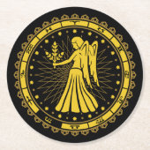 Virgo - Zodiac - Symbol - Horoskop Runder Pappuntersetzer (Vorderseite)