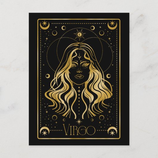 Virgo Zodiac-Symbol Postkarte (Vorderseite)