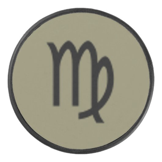 Virgo Zodiac Symbol Standard von Kenneth Yoncich Eishockey Puck (Vorderseite)