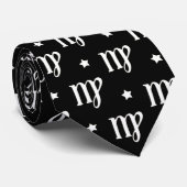 Virgo Zodiac Symbol und Sternmuster Krawatte (Gerollt)