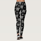Virgo Zodiac Symbol und Sternmuster Leggings (Rückseite)