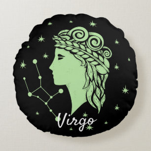 Virgo Zodiac Throw Pillow Rundes Kissen