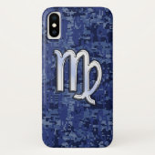 Virgo Zodiac über Navy Digital Camouflage Case-Mate iPhone Hülle (Rückseite)
