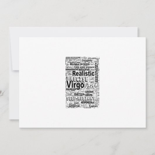 Virgo Zodiac Word Cloud Inspiration Einladung (Vorderseite)