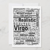 Virgo Zodiac Word Cloud Inspiration Einladung (Rückseite)