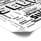 Virgo Zodiac Word Cloud Inspiration Glossy Poster (Ecke)