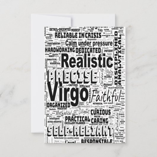 Virgo Zodiac Word Cloud Inspiration Grußkarte Karte (Vorderseite)