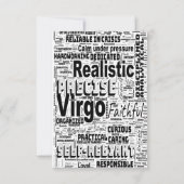 Virgo Zodiac Word Cloud Inspiration Grußkarte Karte (Rückseite)