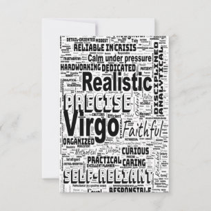 Virgo Zodiac Word Cloud Inspiration Grußkarte Karte