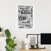 Virgo Zodiac Word Cloud Inspiration Poster (M-L) (Heimbüro)