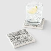 Virgo Zodiac Word Cloud Inspiration Steinuntersetzer (Seitenansicht)