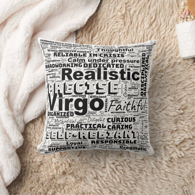 Virgo Zodiac Word Cloud Inspiration Throw Kissen (Decke)