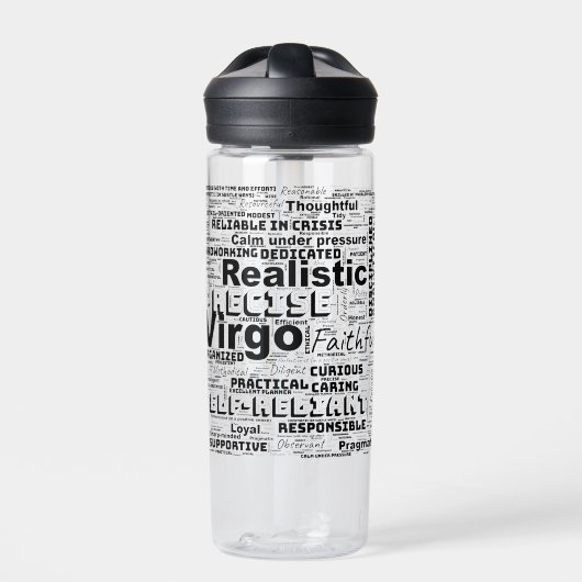 Virgo Zodiac Word Cloud Inspiration Trinkflasche (Vorderseite)