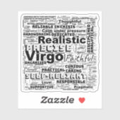 Virgo Zodiac Word Cloud Inspiration Vinyl Aufkleber (Blatt)