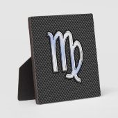 Virgo Zodiac-Zeichen auf Holzkohlefaser-Art Fotoplatte (Vorderseite)