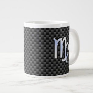 Virgo Zodiac-Zeichen auf Holzkohlefaser-Art Jumbo-Tasse