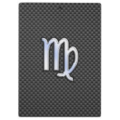 Virgo Zodiac-Zeichen auf Holzkohlefaser-Art Klemmbrett (Rückseite)
