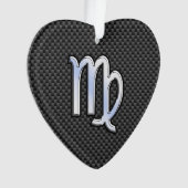 Virgo Zodiac-Zeichen auf Holzkohlefaser-Art Ornament (Vorderseite)