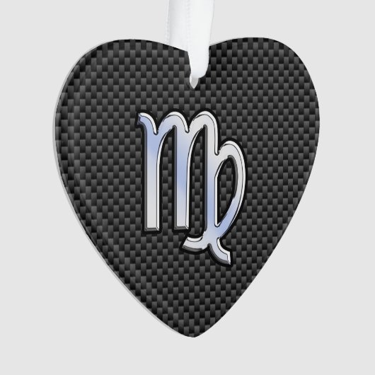 Virgo Zodiac-Zeichen auf Holzkohlefaser-Art Ornament (Vorderseite)