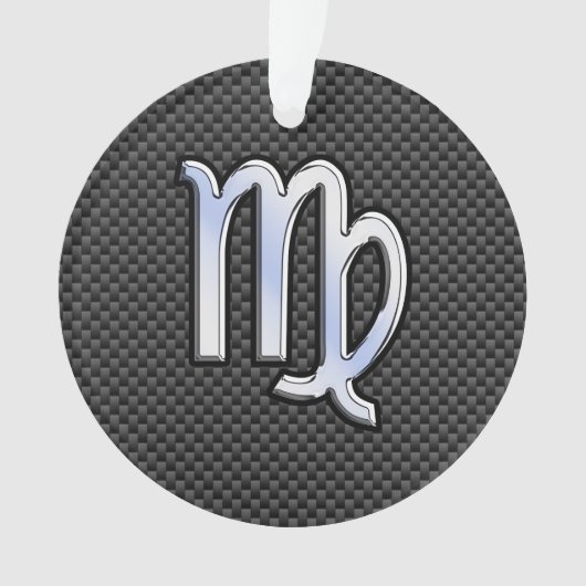 Virgo Zodiac-Zeichen auf Holzkohlefaser-Art Ornament (Vorderseite)