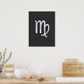 Virgo Zodiac-Zeichen auf Holzkohlefaser-Art Poster (Küche)