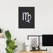 Virgo Zodiac-Zeichen auf Holzkohlefaser-Art Poster (Heimbüro)