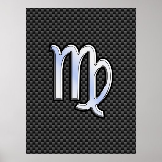 Virgo Zodiac-Zeichen auf Holzkohlefaser-Art Poster (Vorne)